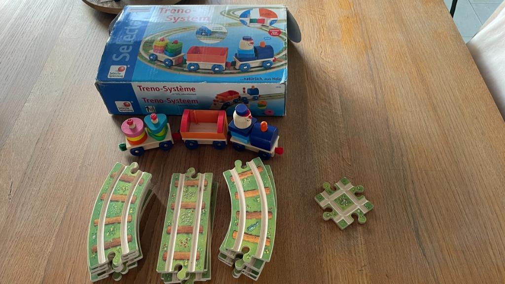 Houten treinset, Kinderen en Baby's, Ophalen, Gebruikt