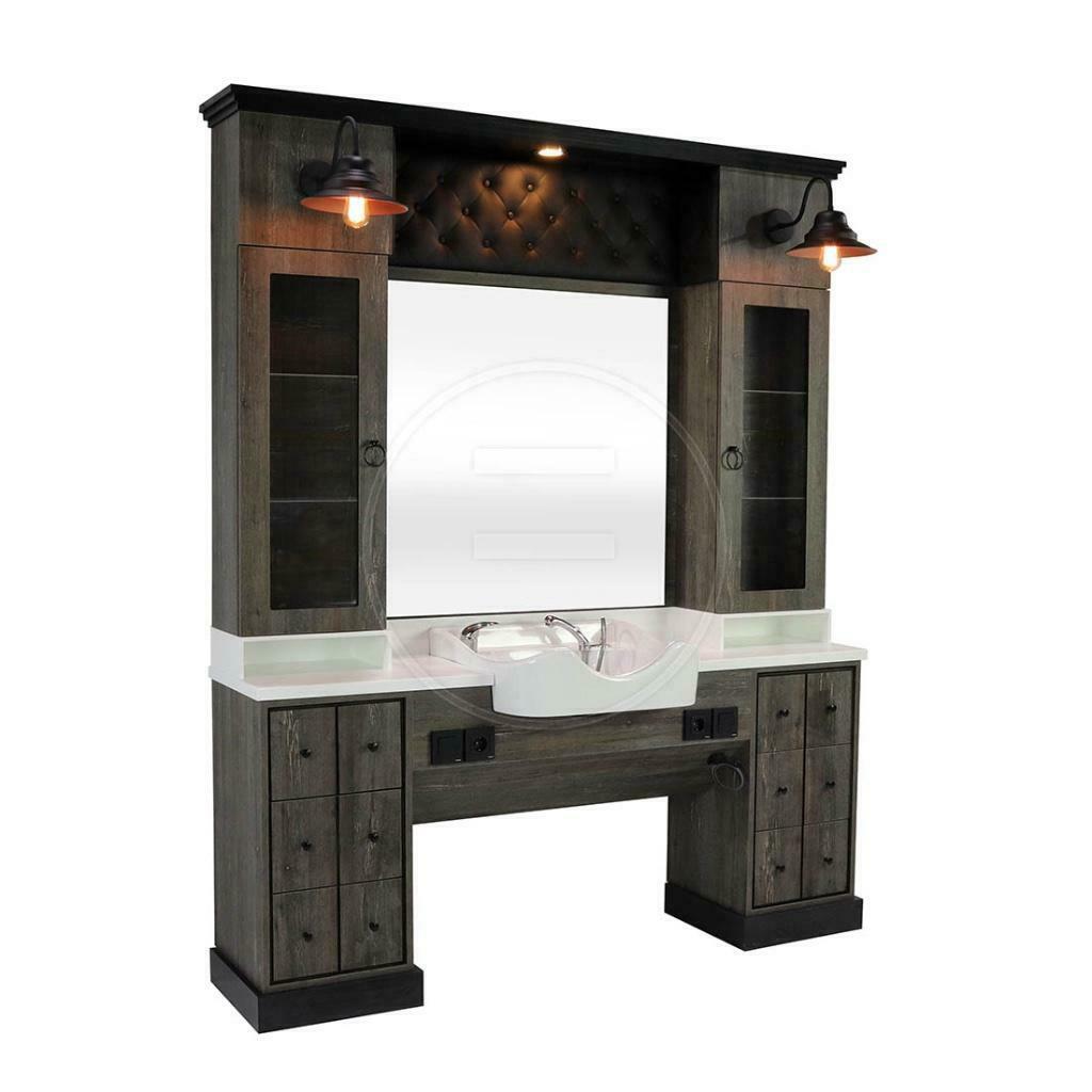 heren kaptafel barberunit knipspiegel spiegel kapper barbier, Ophalen of Verzenden, Nieuw