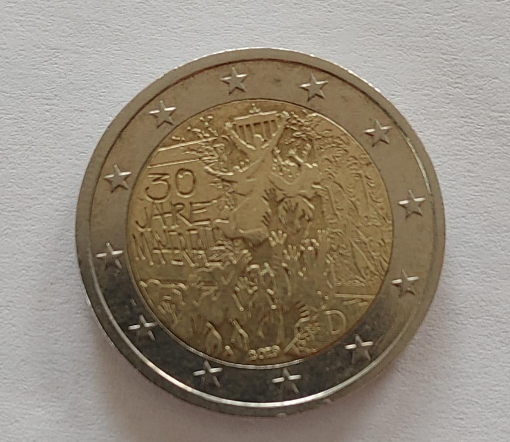 2 euro munt. 30 jarige val van de Berlijnse muur van 2019., Enlèvement, France, 2 euros