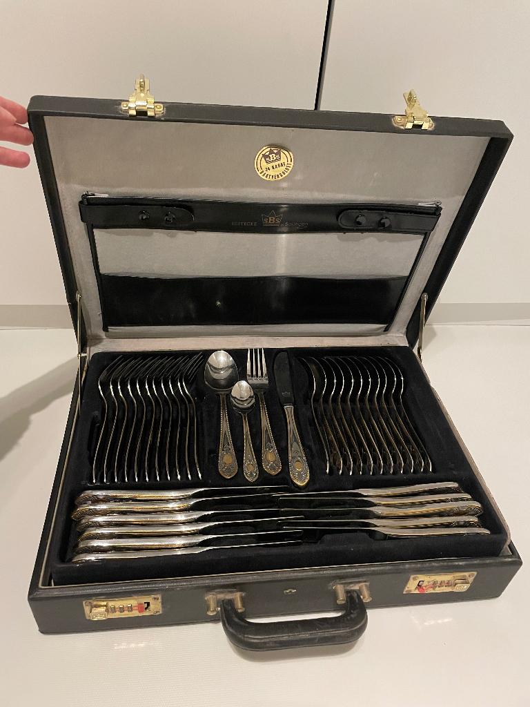 Bestekkoffer SBS-Solingen 24K, Antiek en Kunst, Ophalen of Verzenden