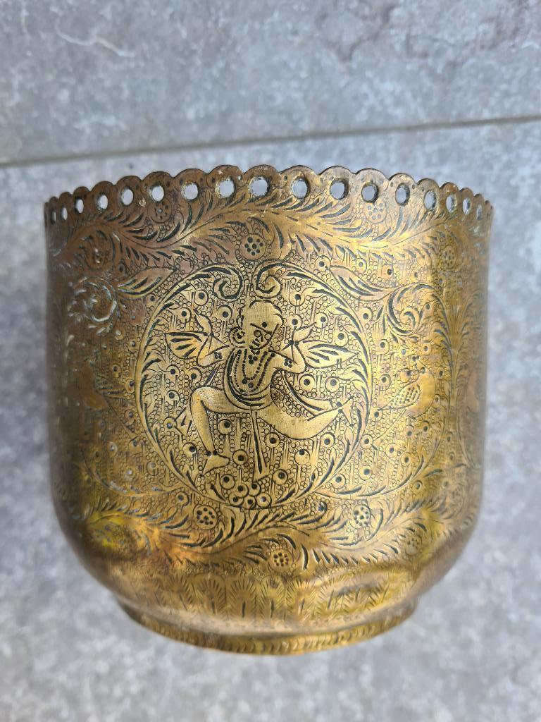 pot de fleurs en bronze/cuivre, Enlèvement