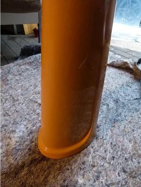vintage wastafel lavabo 1975 curry geel, Enlèvement, Comme neuf, Pierre, Lavabo