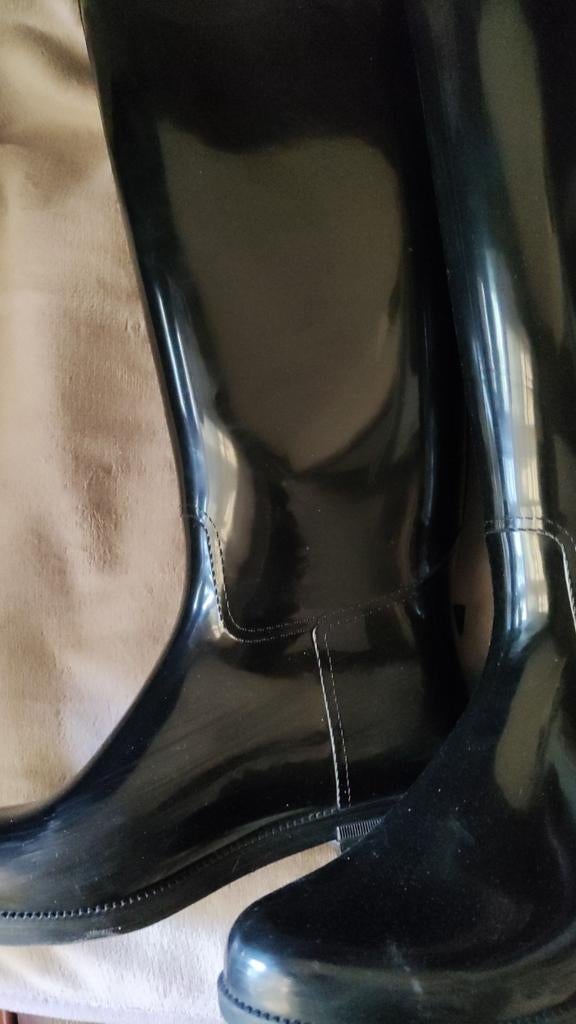 Bottes en caoutchouc noir - taille : Medium, Vêtements | Femmes, Enlèvement ou Envoi, Comme neuf