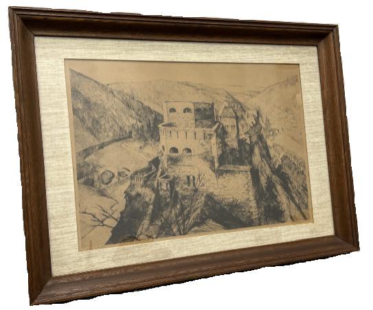 gravure chateau de bouillon signe barthelemy, Ophalen of Verzenden