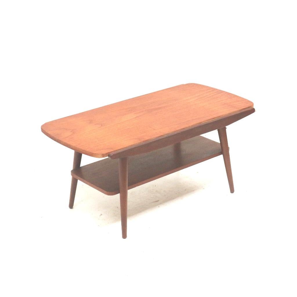 Vintage design salontafel tafel jaren '60 '70 teak retro, Huis en Inrichting, Tafels | Salontafels, Verzenden, Teakhout