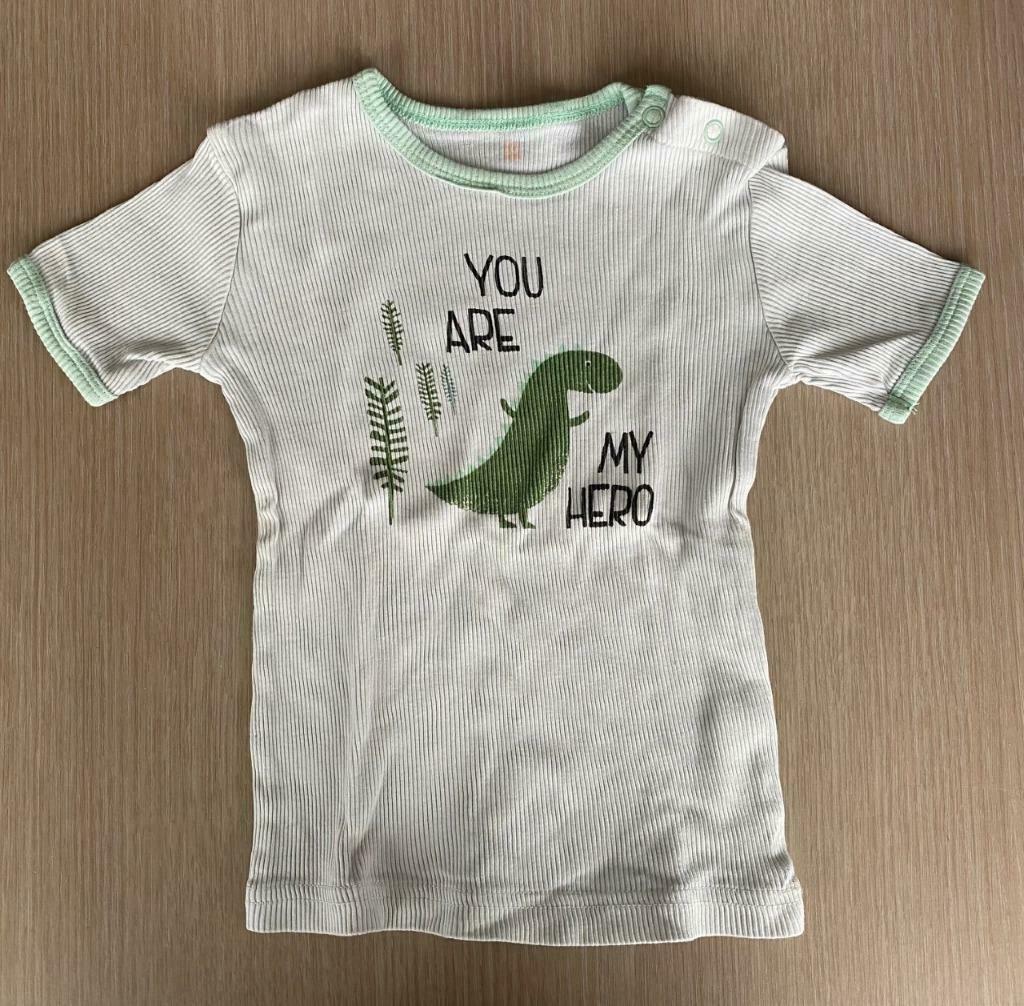 Witte t-shirt Hema maat 86-92, Kinderen en Baby's, Babykleding | Maat 86, Gebruikt, Verzenden, Hema, Jongetje