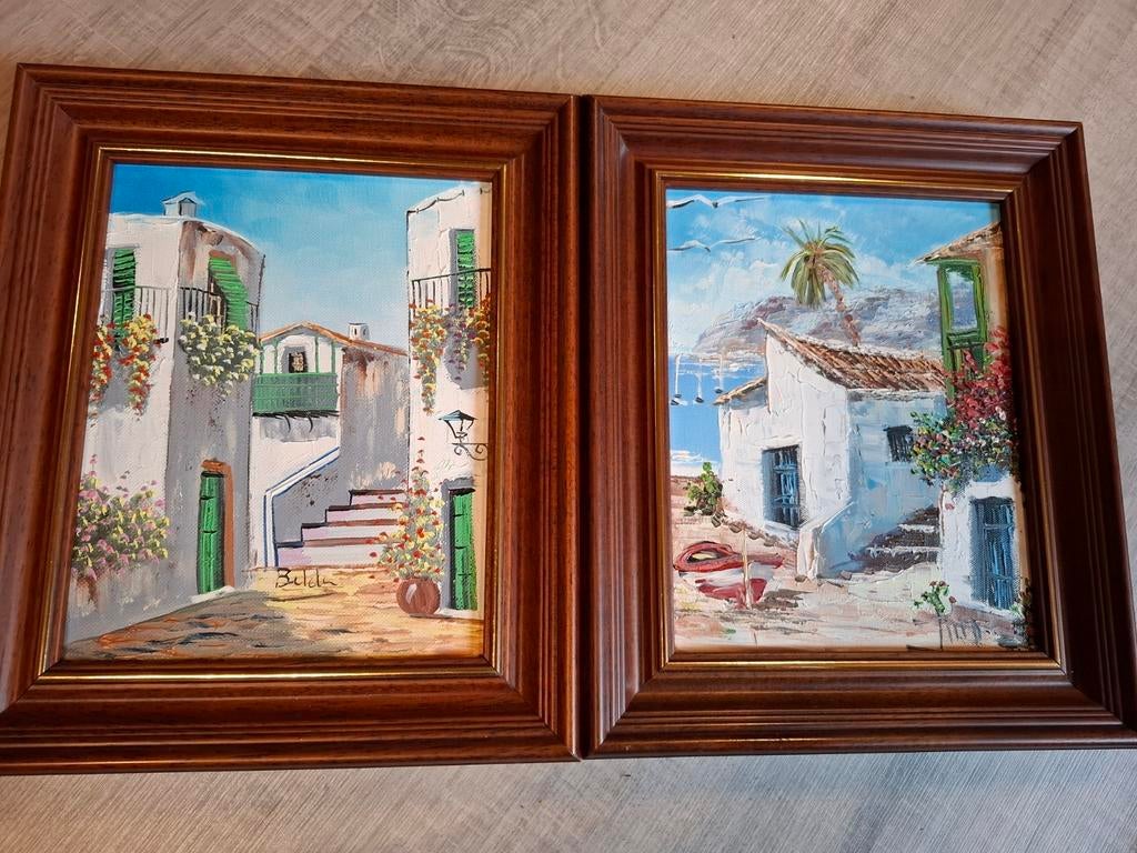 2x schilderij op doek, Ophalen of Verzenden