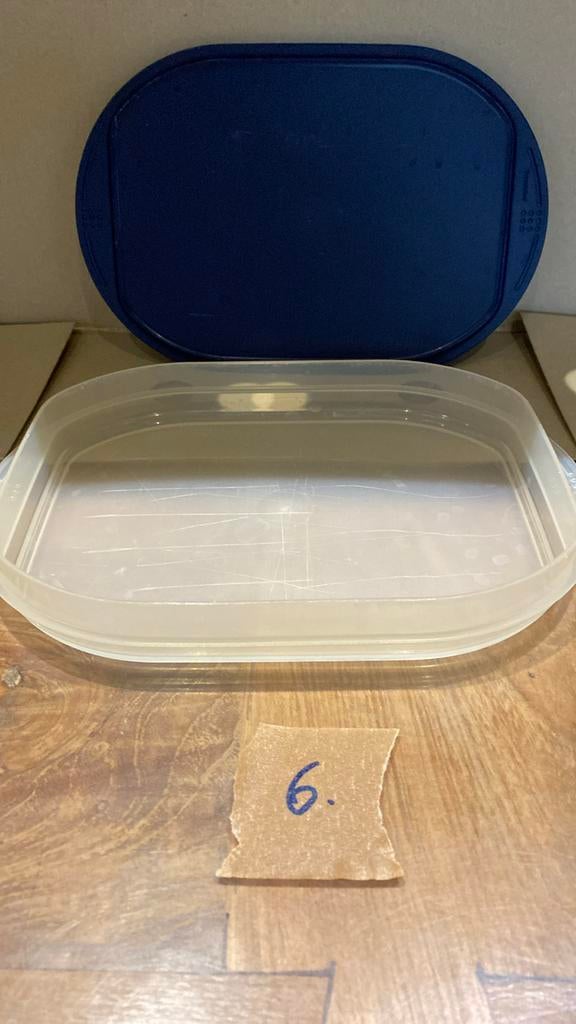 Tupperware stapel/beleg schaal1binnenin sneetjes in van kaas, Huis en Inrichting, Keuken | Tupperware, Ophalen, Gebruikt, Blauw