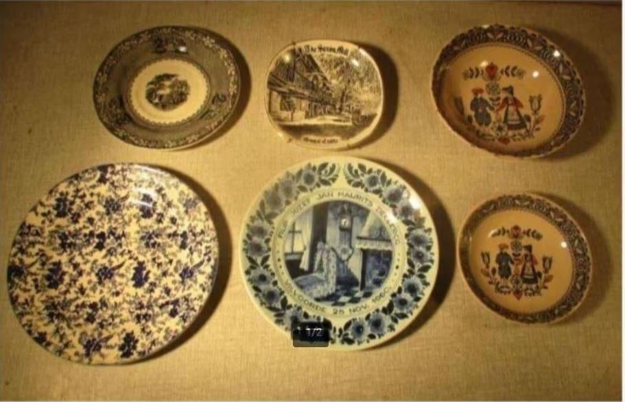 6 belles assiettes anciennes en porcelaine et céramique, Enlèvement ou Envoi