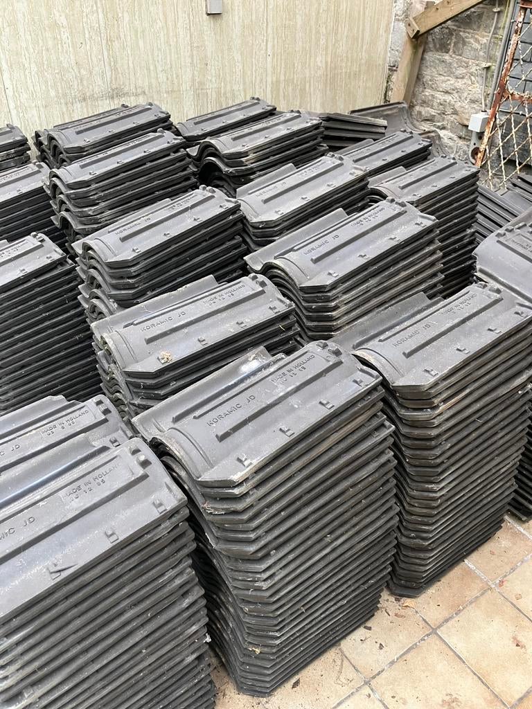 Tuiles Koramic (Jansen Dings ovh) Bleu-noir, Bricolage & Construction, Enlèvement, Utilisé, 15 m² ou plus, Tuiles
