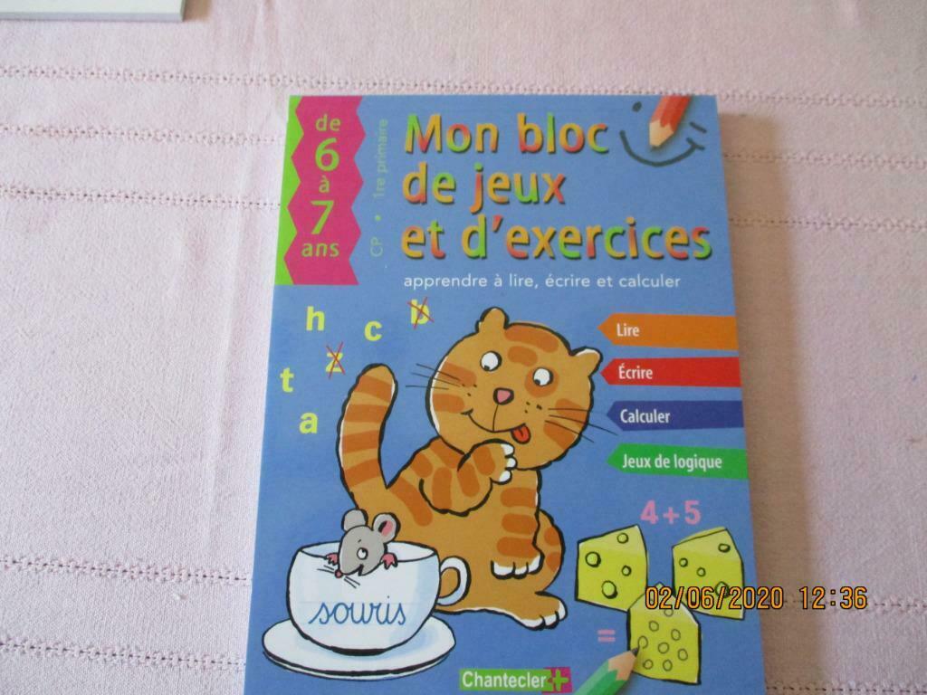 MON BLOC DE JEUX ET D'EXERCICES. 1ere PRIMAIRE., Enlèvement ou Envoi, Neuf, Primaire, Mathématiques A