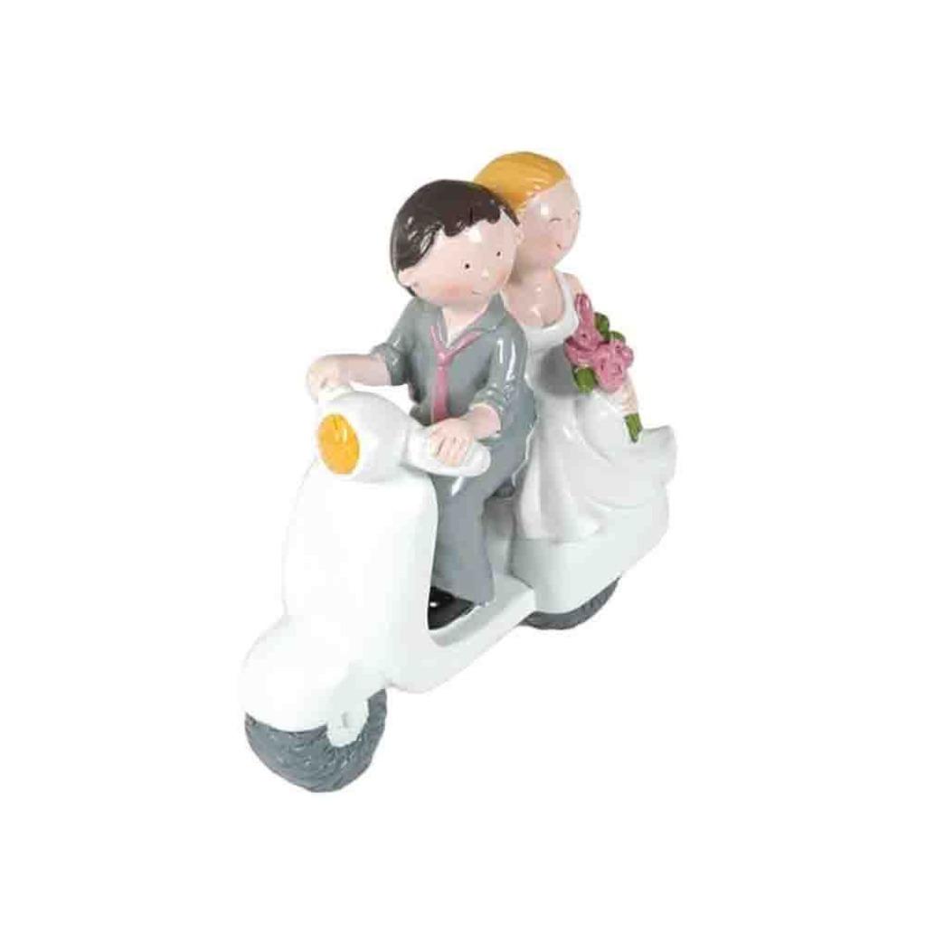Beeldje scooter trouw huwelijk - 12 x 11 cm, Ophalen of Verzenden, Nieuw
