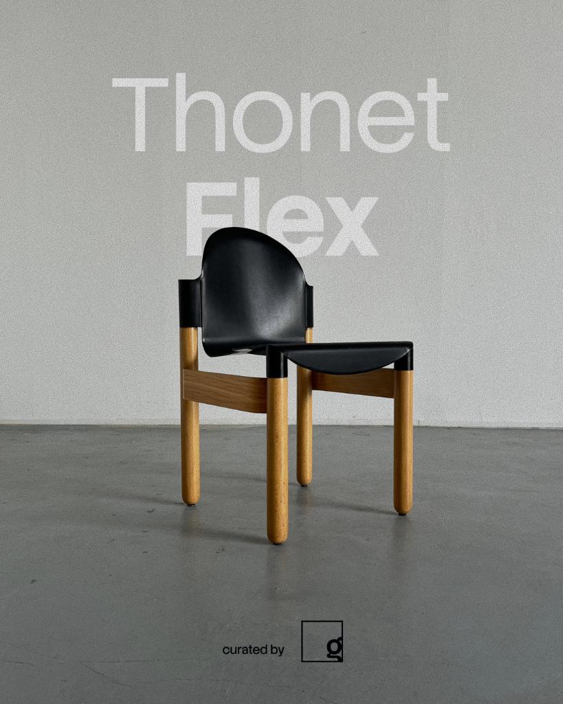 Thonet Flex stoelen - Vintage jaren 70 (x5), Huis en Inrichting, Stoelen, Gebruikt, Zwart, Ophalen of Verzenden, Scandinave