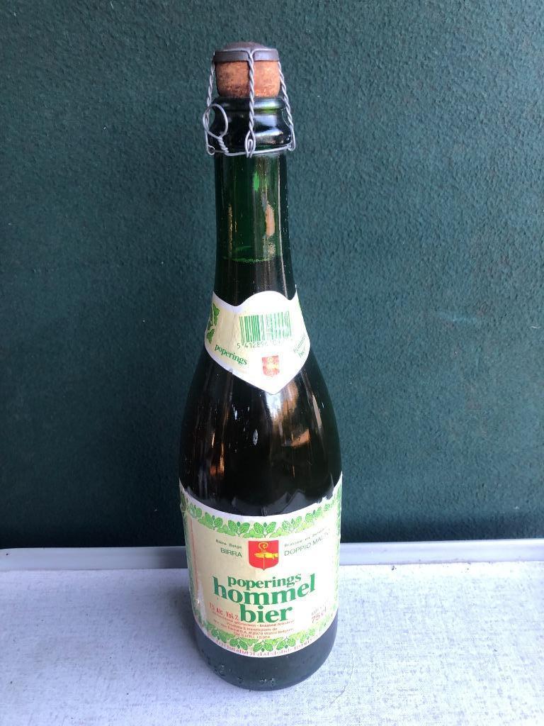 poperings hommel bier 1992 75cl met inhoud, Verzamelen, Ophalen of Verzenden, Zo goed als nieuw, Flesje(s), Overige merken
