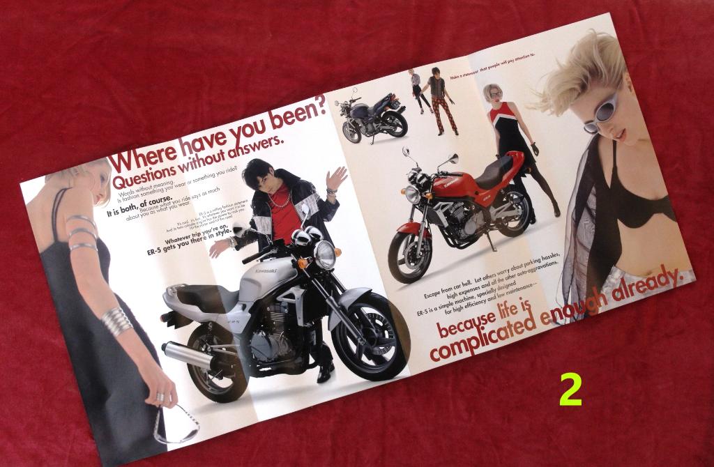 Brochure /folder origin Kawasaki ER5, Ophalen of Verzenden, Nieuw, Merk of Model