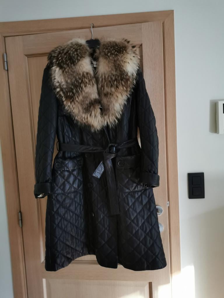 Mooie lederen mantel, Kleding | Dames, Ottimo, Zwart, Maat 42/44 (L), Nieuw