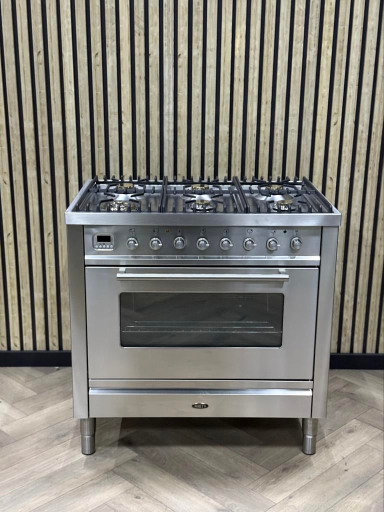Boretti Inox 90cm Gas 6 pits + Multifunctionele Oven