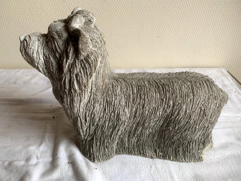 2 tuinbeelden (man en hond), Tuin en Terras, Ophalen, Gebruikt, Steen, Overige typen