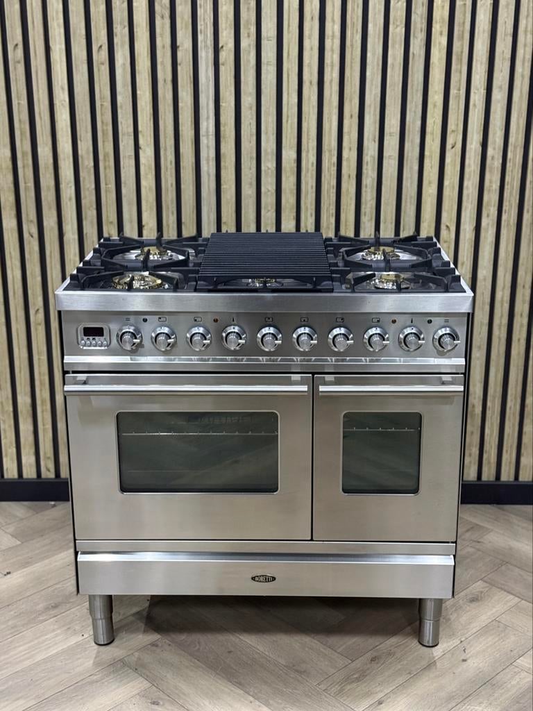 Prachtige Boretti Inox Gas + Multifunctionele Oven, Elektronische apparatuur, Fornuizen, Ophalen of Verzenden, Grill, Gas