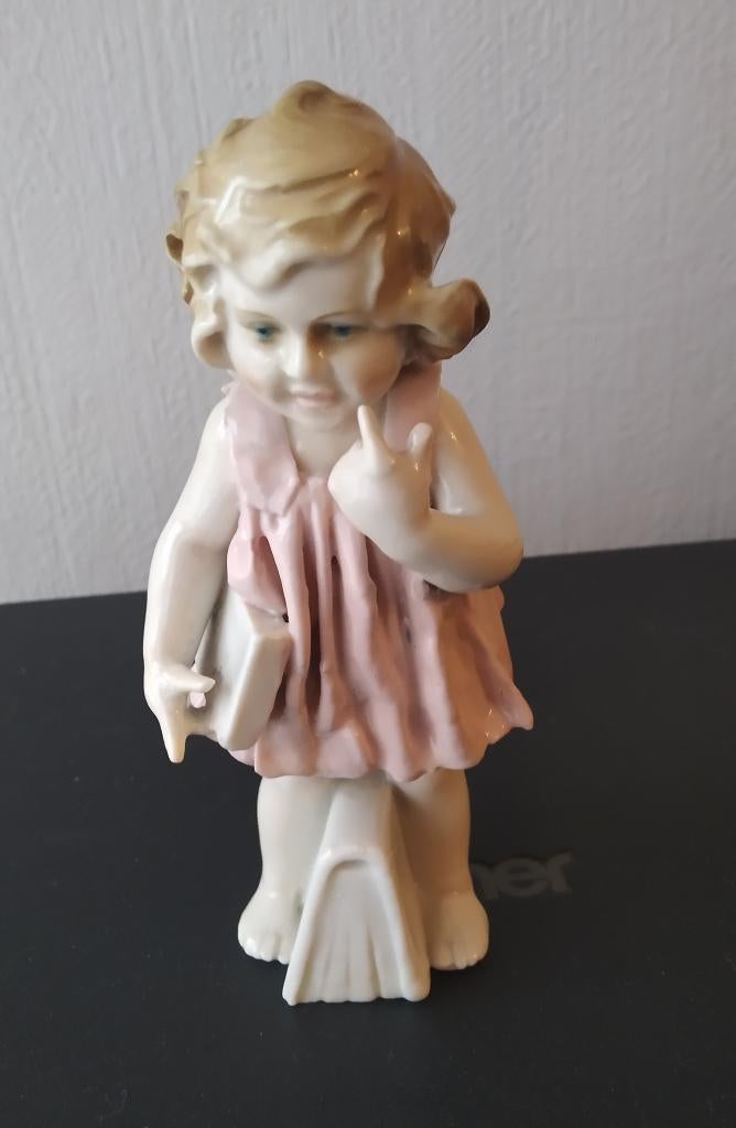Statue en porcelaine « Fille aux livres » Karl Ens 1919-45, Enlèvement ou Envoi