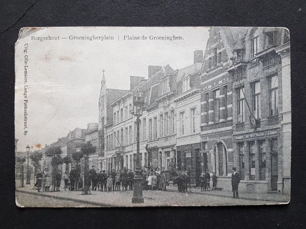 Borgerhout Groeningherplein => veldwachter geel brigadier, Verzamelen, Ophalen of Verzenden, Voor 1920, Gelopen, Antwerpen