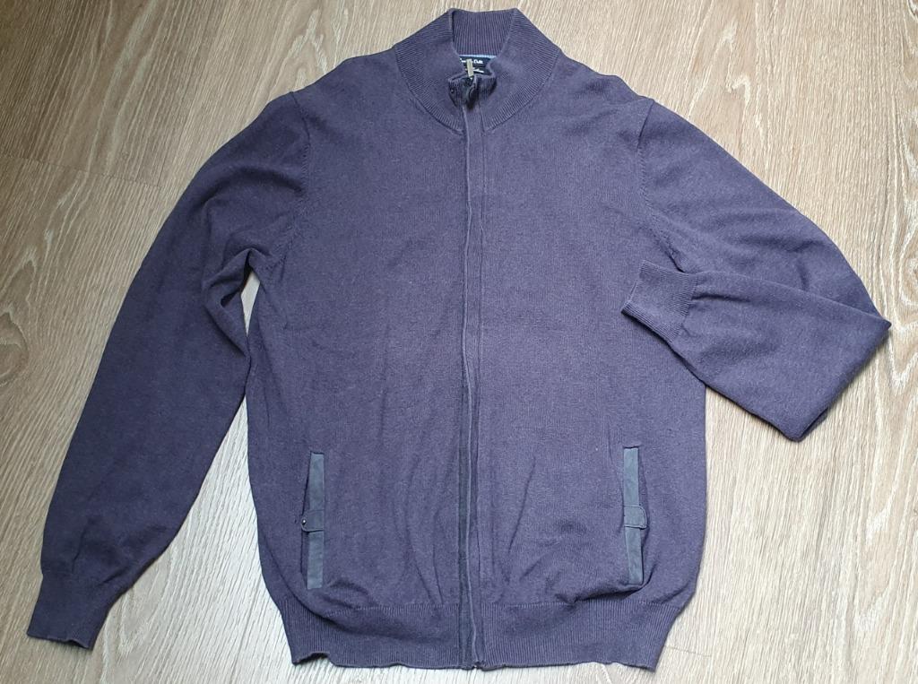 Paarse herenvest met rits Massimo Dutti katoen cashmere L, Kleding | Heren, Maat 52/54 (L), Paars, Ophalen of Verzenden, Zo goed als nieuw