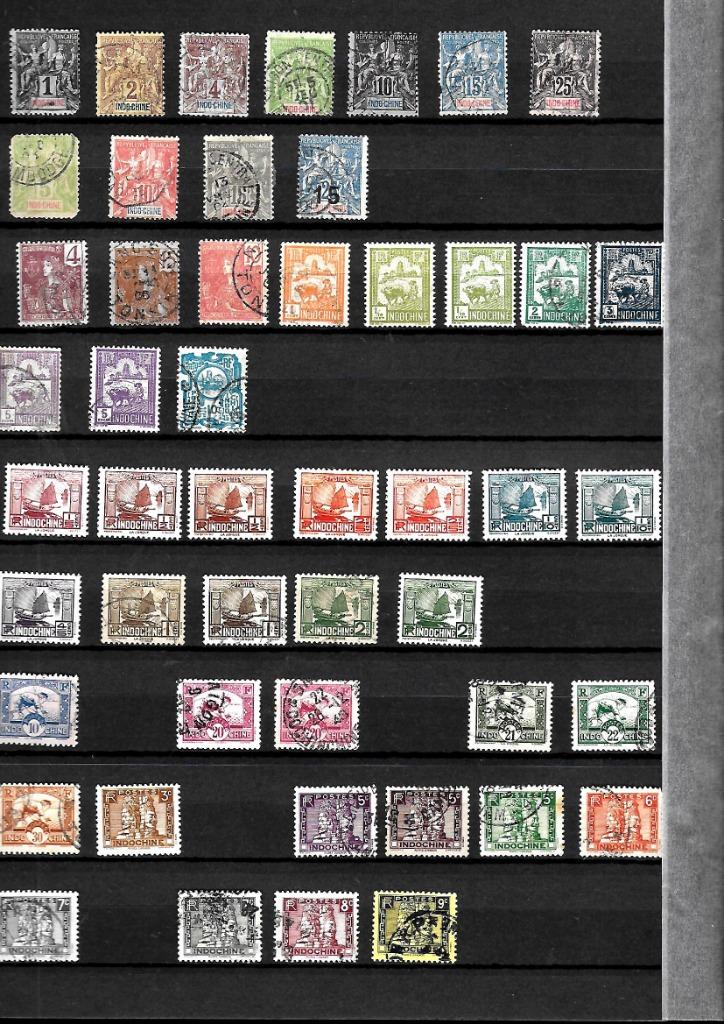 Timbres d'INDOCHINE, Enlèvement ou Envoi, Affranchi, Asie orientale