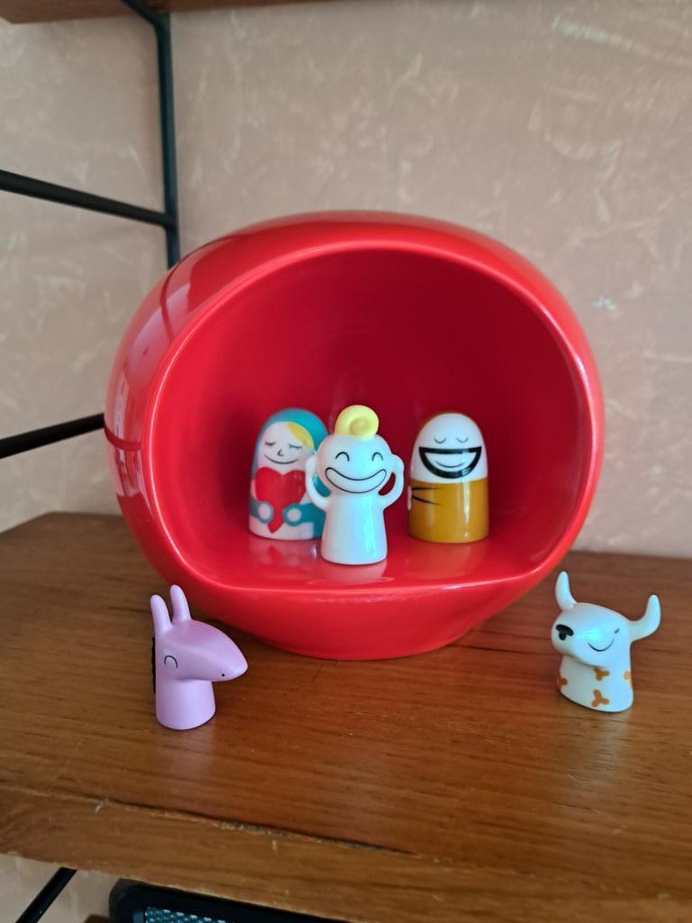 Alessi AMGI 10 - rood - kerst -  5 figuren - Kerststal, Antiek en Kunst, Ophalen of Verzenden