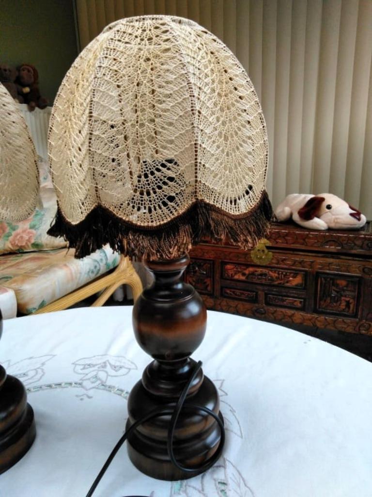 Tafellampen hout antiek., Maison & Meubles, Lampes | Lampes de table, Enlèvement ou Envoi