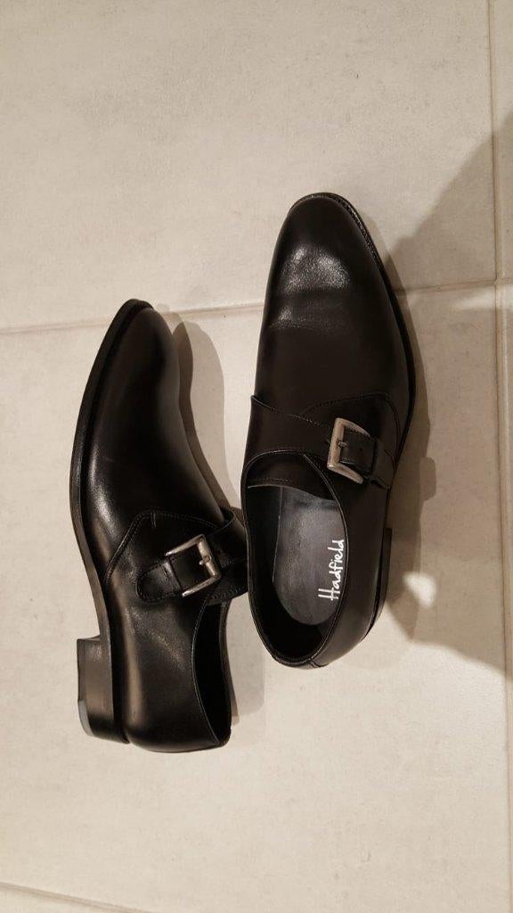 Zwarte schoenen met gesp, Vêtements | Hommes, Chaussures, Comme neuf, Enlèvement, Chaussures à boucles, Noir