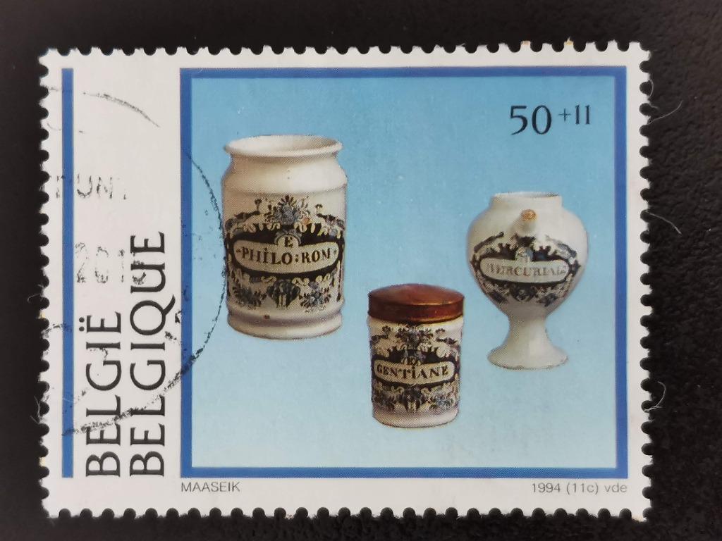 Belgique 1994 - Pots en faience de Delft, timbre DU BLOC 69, Enlèvement ou Envoi, Affranchi