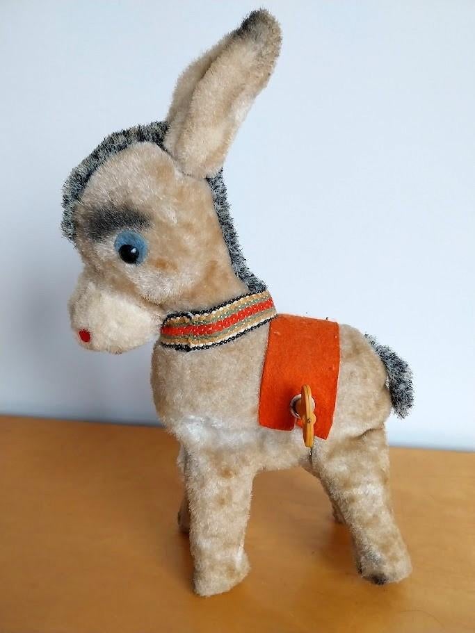 Mechanisch opwindbaar pluche „DONKEY”, Antiek en Kunst, Ophalen of Verzenden
