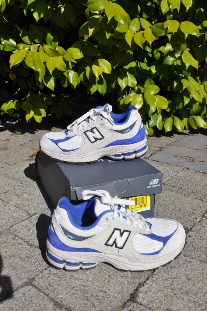 Baskets New Balance cuir crème et bleu t.36/UK3.5 tb état, Beige, Ophalen of Verzenden, Zo goed als nieuw, Sneakers