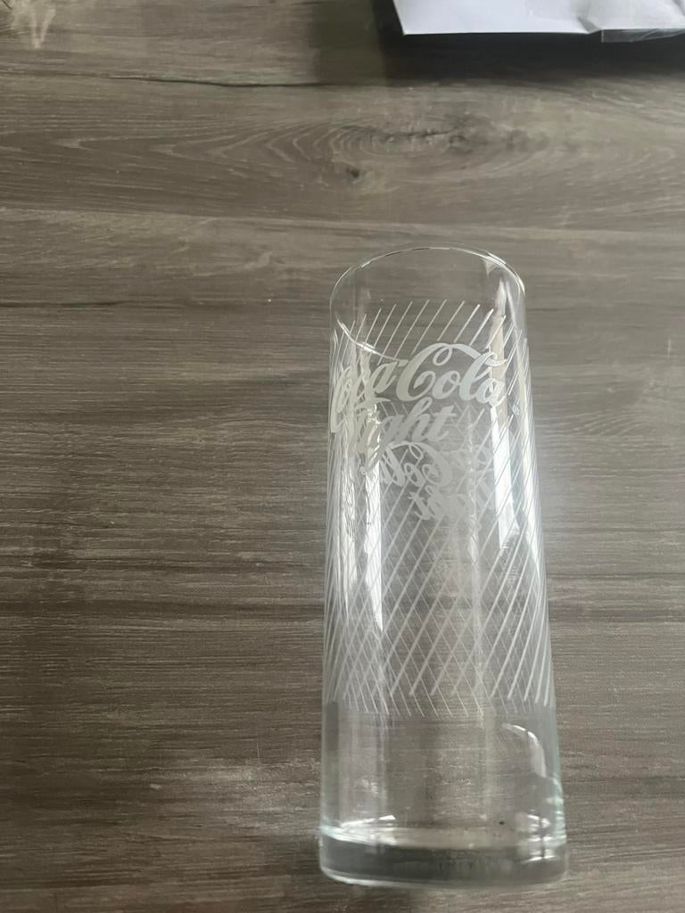 Coca cola light glas 14cm, Ophalen of Verzenden, Gebruikt, Frisdrankglas