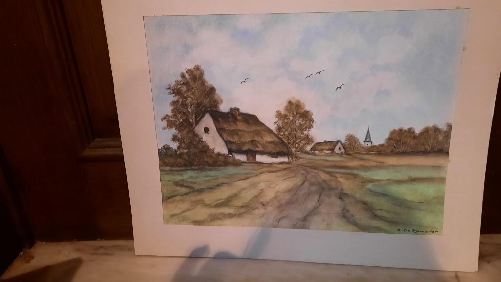SCHILDERIJ E. DE ROOSTER zonder kader, Ophalen