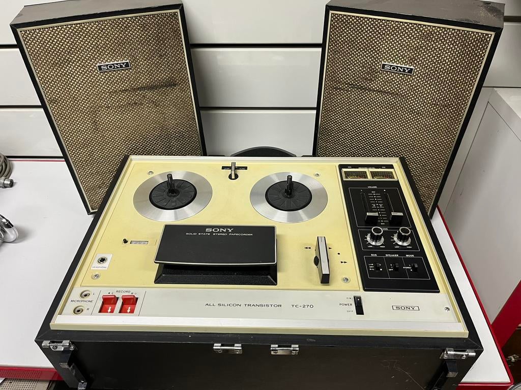 Sony TC-270 Originele bandrecorder + luidsprekers -jaren 70, Audio, Tv en Foto, Bandrecorder, Ophalen, Bandrecorder