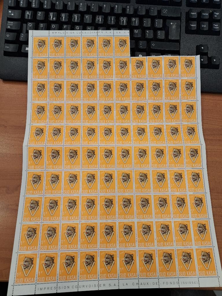 timbres SUD KASAI, Enlèvement ou Envoi, Non oblitéré