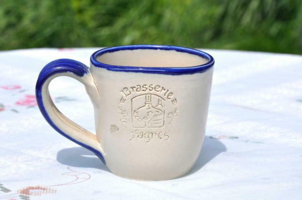 §  chope en gres lardinois brasserie des fagnes bord bleu, Enlèvement ou Envoi, Utilisé, Chope(s), Autres marques