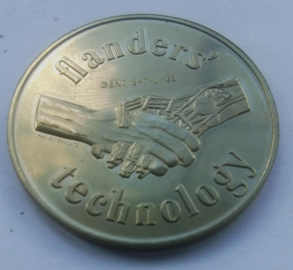 medaille 1983 opening flanders technology gent 3-7-V-83, Postzegels en Munten, Ophalen of Verzenden, Overige materialen