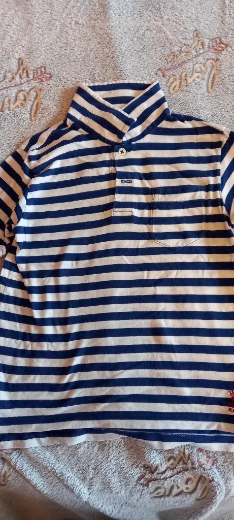 polo rayé bleu blanc Ralph Lauren taille 116, Garçon ou Fille, Enlèvement ou Envoi, Chemise ou À manches longues, Comme neuf