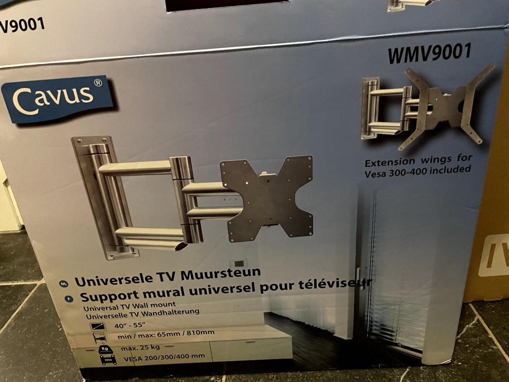TV muurbeugel extra lange arm tot 80cm CAVUS WMV9001, Ophalen, Zo goed als nieuw