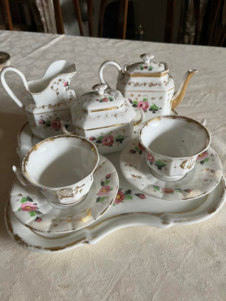 Service à thé en porcelaine ancien (1840), Antiquités & Art, Enlèvement