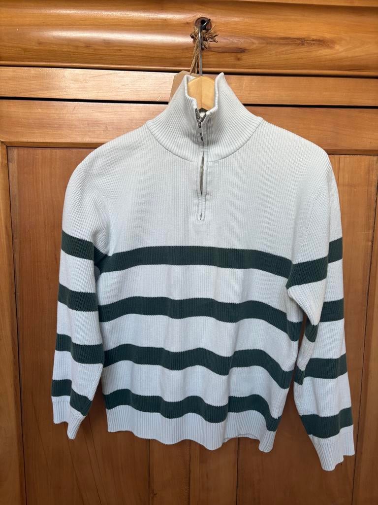 Sweat zippé ligné vert Zara Taille 164, Enlèvement ou Envoi, Utilisé, Garçon ou Fille, Pull ou Veste
