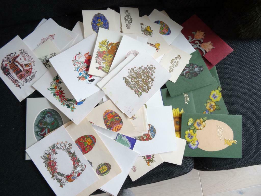 anciennes cartes de voeux Pâques et Noël à colorier, Collections, Enlèvement ou Envoi