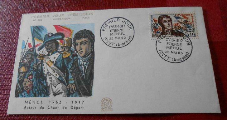 enveloppe premier jour 25 mai 1963 - Etienne Mehul, Enlèvement ou Envoi