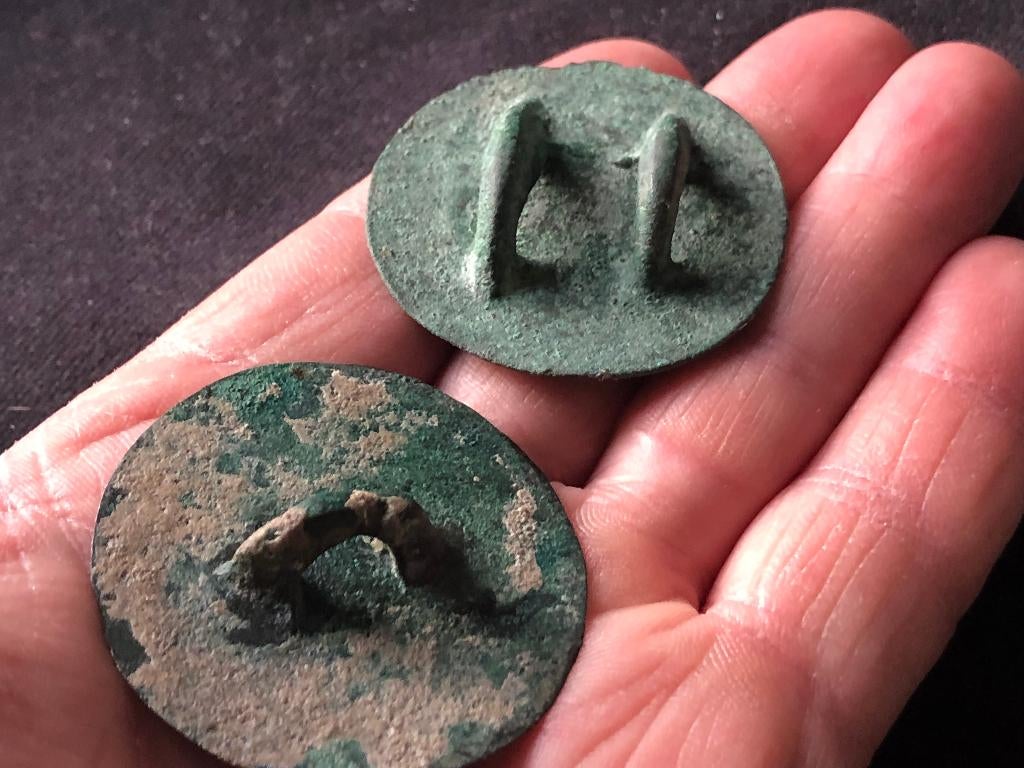 Bodemvondst ROMEINS brons MILITAIRE beslagstukken compleet, Antiek en Kunst, Ophalen of Verzenden