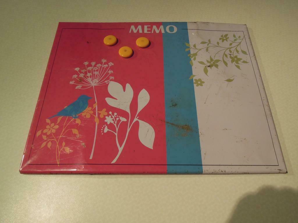memobord magneetbord metaal 46 x 36 met 3 gele magneten, Huis en Inrichting, Woonaccessoires | Memoborden, Ophalen of Verzenden