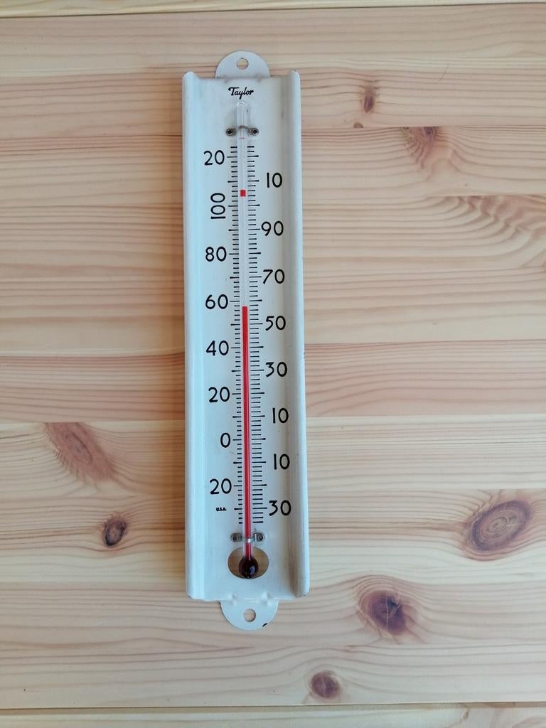 Ancien thermomètre en métal émaillée Taylor USA, Antiek en Kunst, Antiek | Email