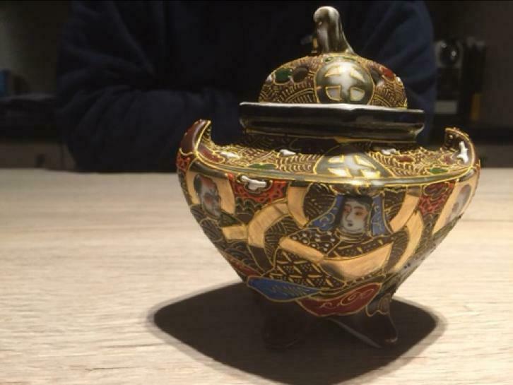 Satsuma : Antiek Japans wierook potje met deksel, Antiek en Kunst, Ophalen
