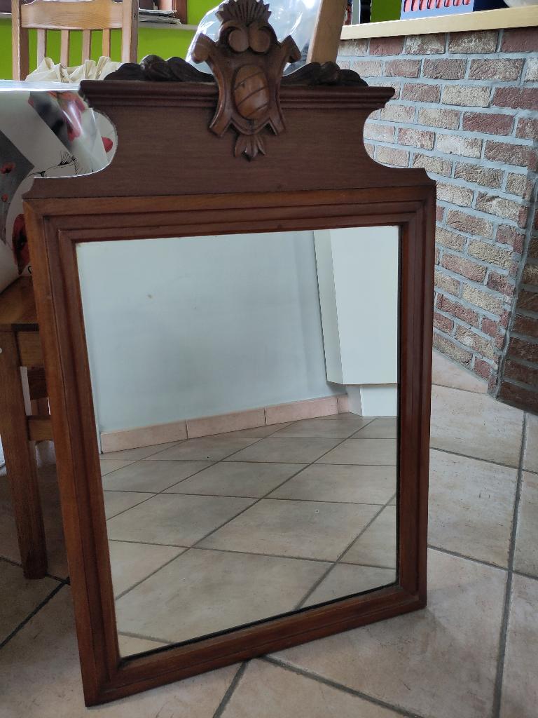 Miroir rectangle avec cadre en bois, Enlèvement